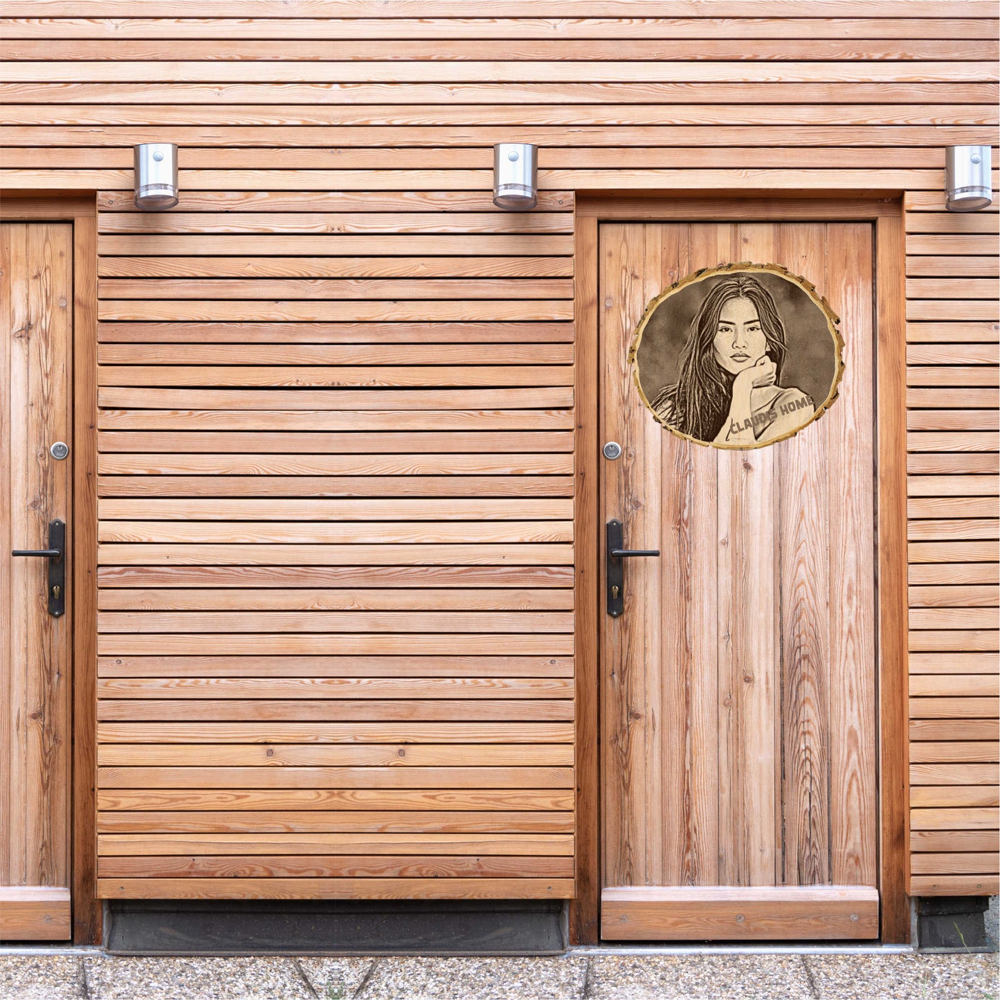 Baumscheibe - 3-er Herz - Geschenk Holzscheibe - Valentinstag - Foto und Wunschtext individuell personalisiert