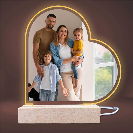 3D LED Lampe Herz rechts - personalisiert - mit Foto und Wunschtext