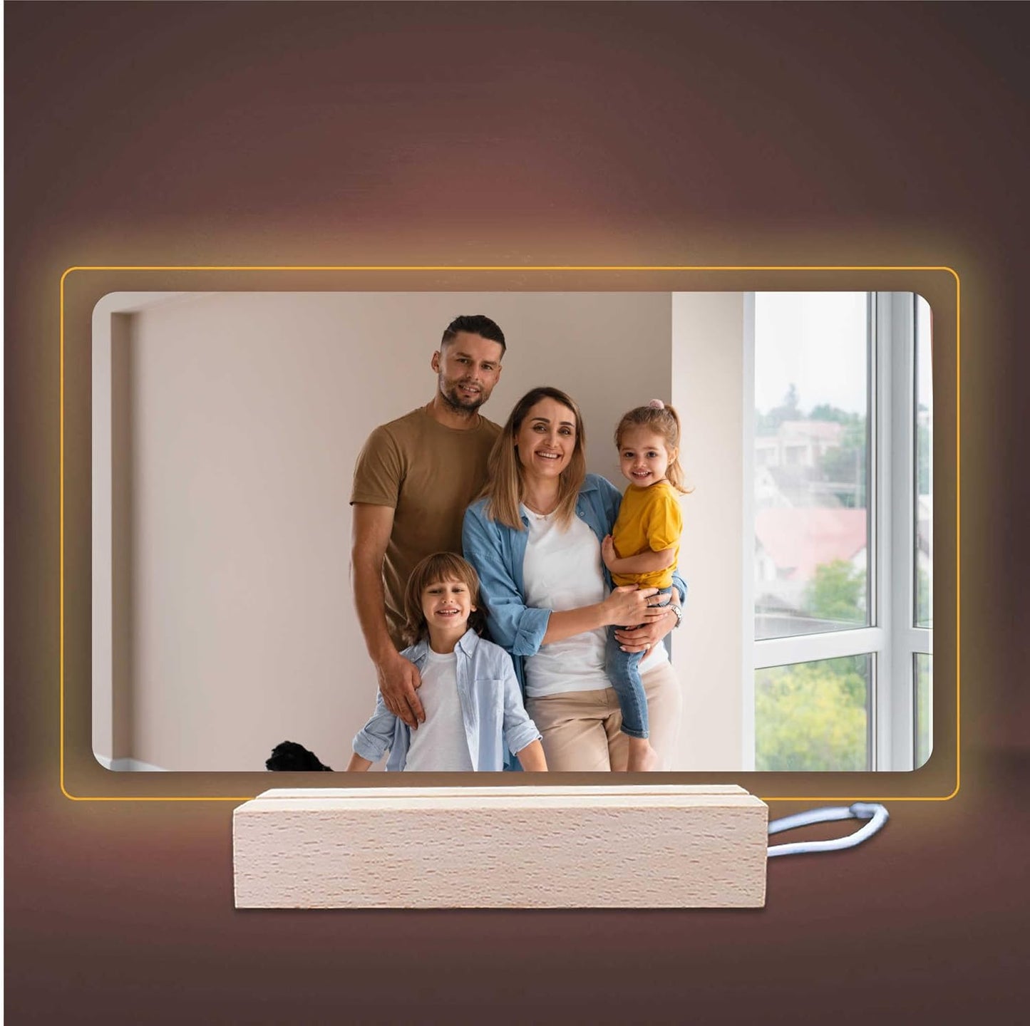 3D LED Lampe quer 14x12 cm - personalisiert - mit Foto und Wunschtext