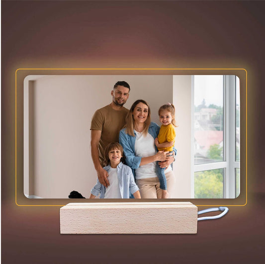 3D LED Lampe quer 14x12 cm - personalisiert - mit Foto und Wunschtext